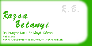rozsa belanyi business card